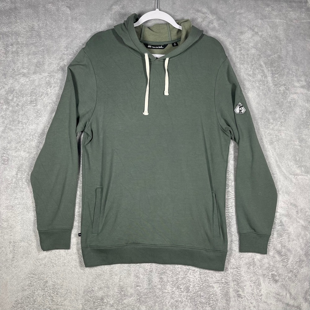 Travis Mathew Hoodie Mens Medium Green Modal Blend Long Sleeve Pullover READ